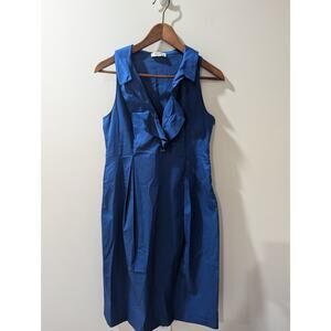 Moschino Cheap and Chic Blue Ruffle Pleated Sleeveless Dress